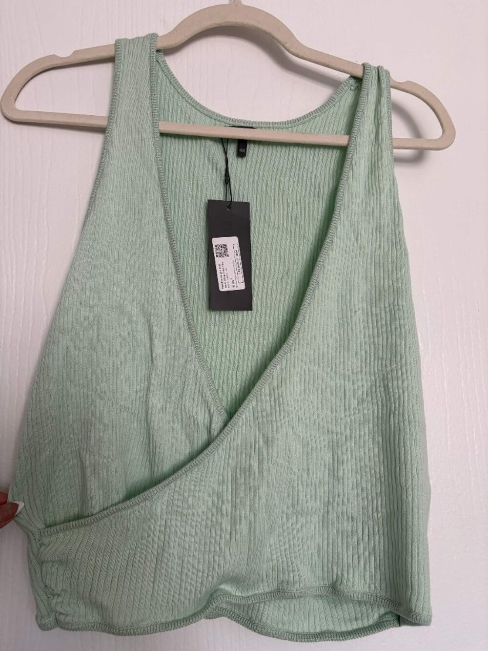 Savage X Fenty Mojito Green Wrap Crop Top 4x